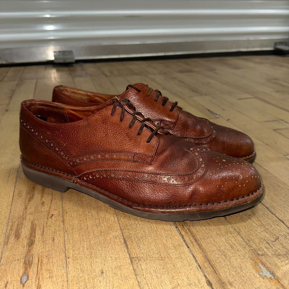 Dress Sports by Rockport‎ Mens Size 12 M Derby Brown Leather Wingtip Dress Shoes